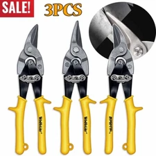 3x Heavy Duty Aviation Tin Snips Set Cutting Sheet Metal Left/Right/Straight Cut