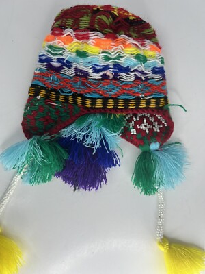 Andean Mountain Shaman Q\'ero chullo Peruvian Beaded Ceremony Hat Multicolor Peruvian Andean Mountain Shaman Q main image 4
