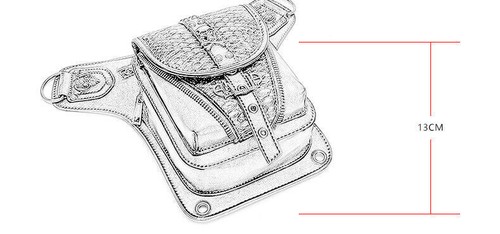 Men Women Skull Motorcycle Rock Steampunk Gothic Crossbody Shoulder Bag Backpack - Picture 19 of 19