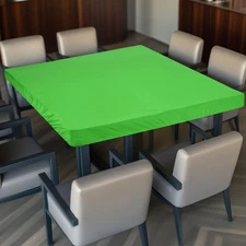 Picnic Table Cloth, 34"x34" Square Elastic Fitted Tablecloths, Green