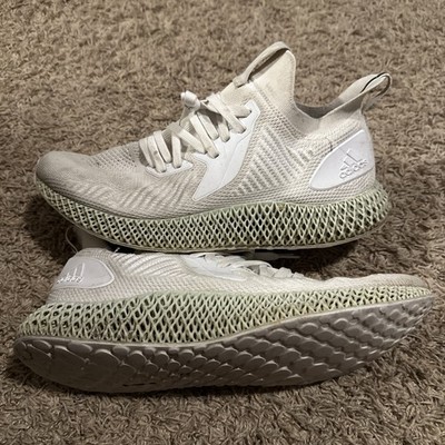 adidas Alphaedge 4D Mens 13 Cloud White Sneakers Shoes Green Running