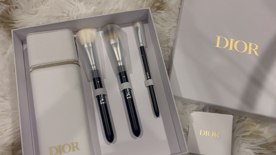 Dior Backstage 3pc Makeup Brush Set with White Case Limited