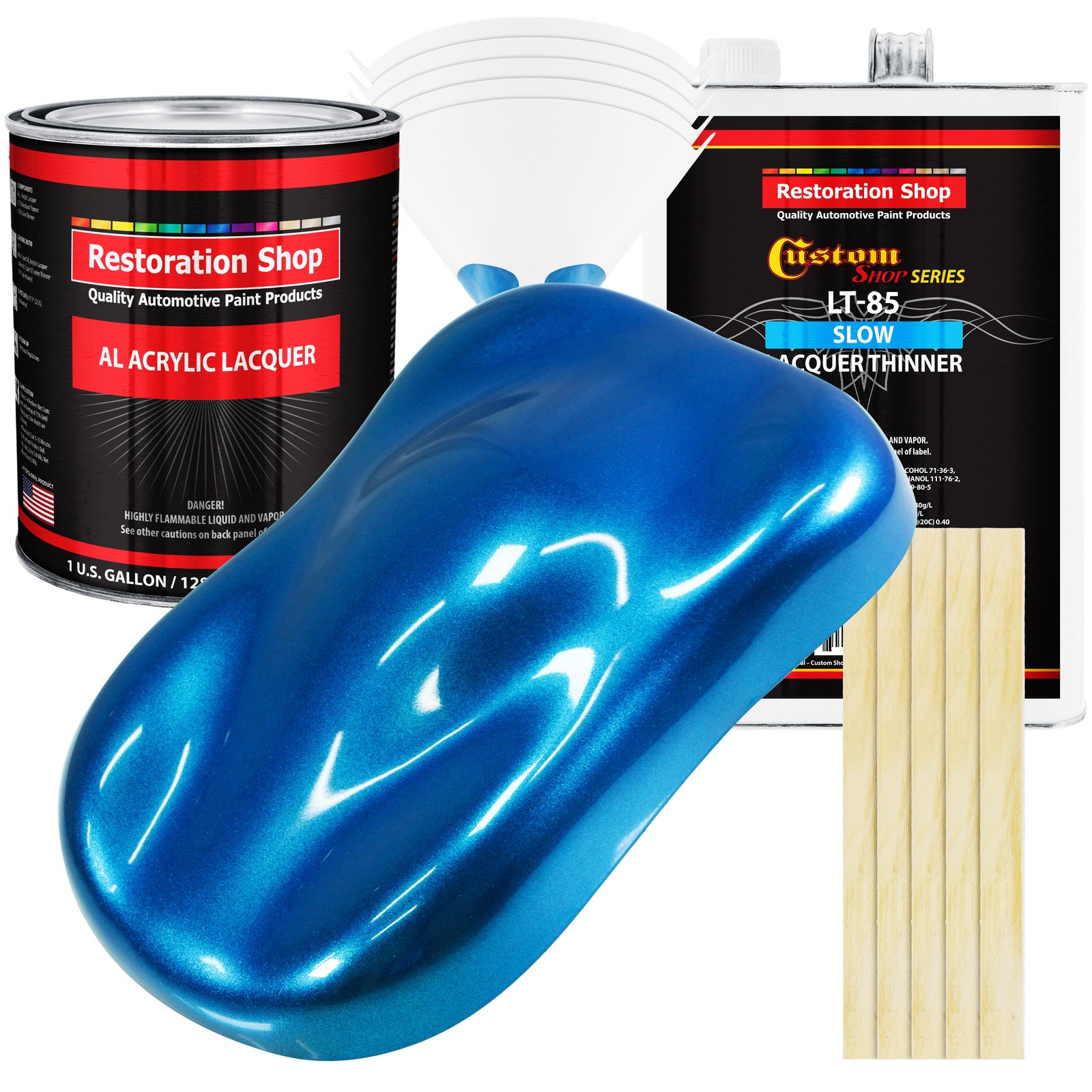True Blue Firemist Acrylic Lacquer Gallon Auto Paint Kit with Slow Thinner