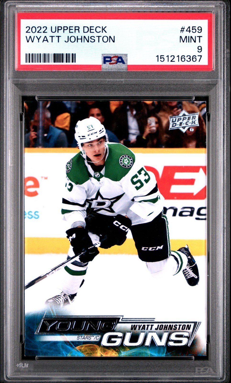 2022-23 Upper Deck Series 2 Young Guns Wyatt Johnson #459 PSA 9 RC ROOKIE