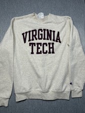 Virginia Tech Champion Crewneck Sweatshirt Grey Mens Small