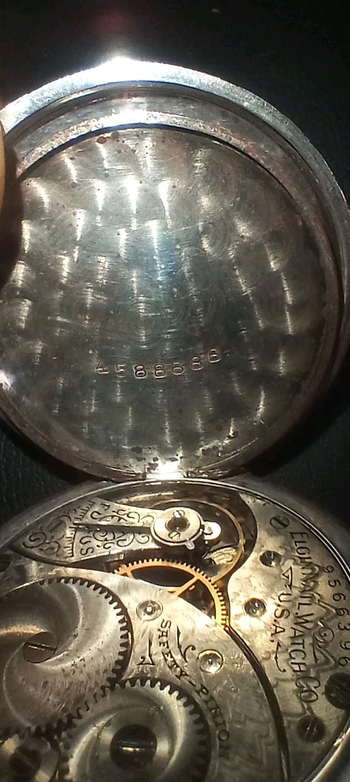 Vintage Ladies Elgin Pocket Watch in Sterling Silver Hunter Case Runs Great