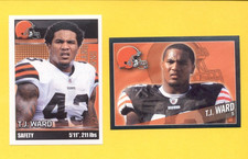 2011 & 2012 Panini T. J. WARD Cleveland Browns 2-Card Sticker Lot
