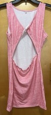 Women Sexy V Neck Sleeveless Bodycon Dress Cut Out Party Club Beach Pink S