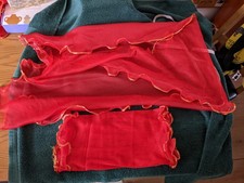 Red Floating Chiffon Style Scarves for Dance Performance Costume Accessory