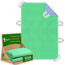 Positioning Bed Pad with Handles - Quick Drying Bed Pads with 8 Reinforced Ha...