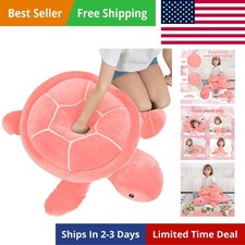 20 Inch Pink Sea Turtle Stuffed Animals Soft Plush Toys Body Pillows Ocean Tu...