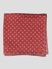 NEW ISAIA RED SILK POCKET SQUARE ONE SIZE I312