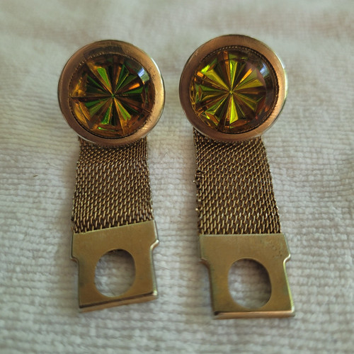 Dante cufflinks feature faceted "Volcano" or "Watermelon" Rivoli glass Stone