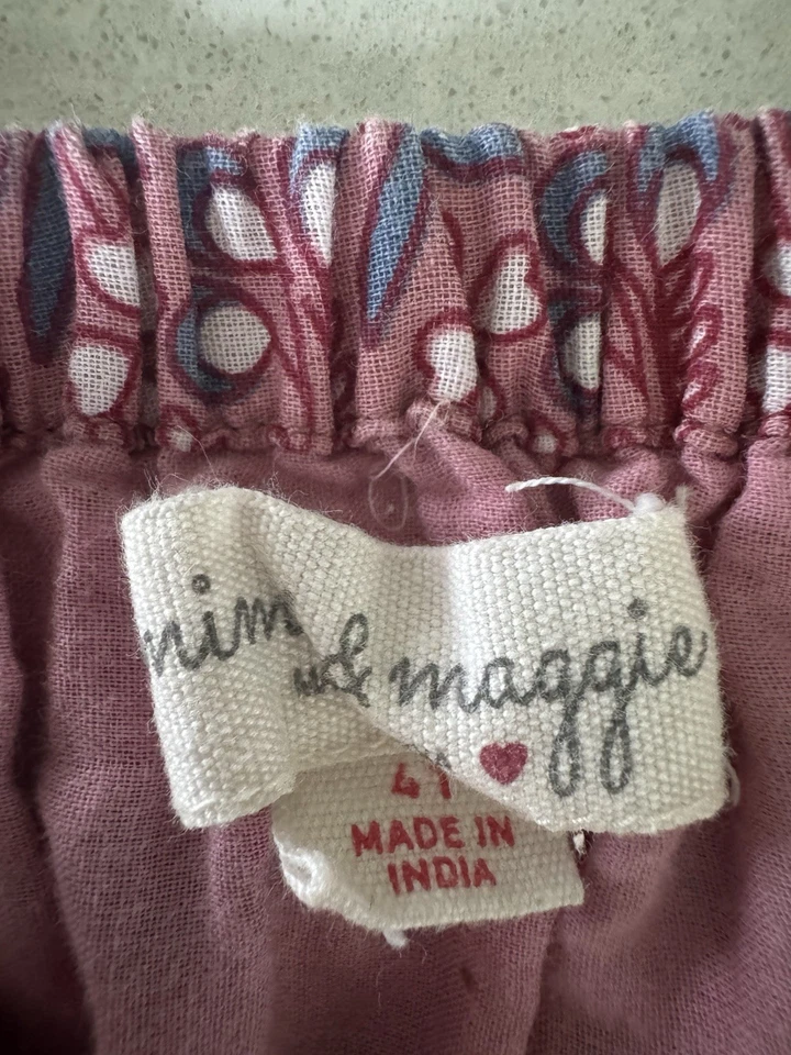 Mimi & Maggie Red Blue Block Print Paisley Dress 4T - Image 4 of 4