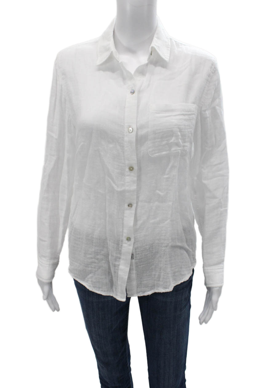 Rails Womens Basic Collared Button-Up Long Sleeve… - image 1