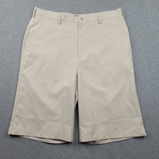 Peter Millar Crown Sport Shorts Mens 36 Tan Golf Performance Polyester