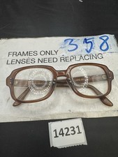Military Issue USS Eyeglasses Frame 4 1/2-5 3/4 USS 52 22 Translucent Brown