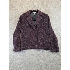 Dressbarn Blazer Womens M Multicolor Tweed Knit Jacket Professional Business