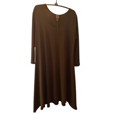 Clara Sun Woo Black 3/4 Sleeve Tunic Dress Size Medium Made in USA