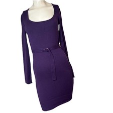 French Connection Purple  Belted Sweater Knit Dress Women's Size 4