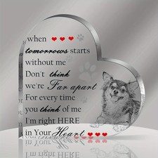 2D Flat Dog Memorial Heart-Shaped Acrylic Plaque Sympathy Gift for Loss of Pet