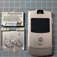 Silver  Black Motorola razr v3 LOT of 2 Phone For Parts/Repair.