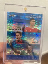2024 Blue Laser Metal Leaf  11/20 LIMITED # Ronaldo Messi Pele - World Cup 2026: