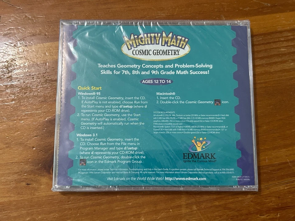 NEW SEALED Mighty Math Cosmic Geometry 2005 by Edmark PC CD ROM - Image 2 of 2