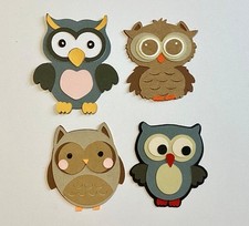 4 OWL Die Cuts Premade paper for Cards  Scrapbook Making   Free Shipping