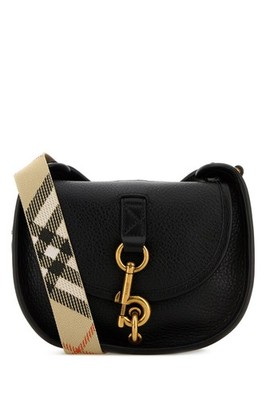 BURBERRY B Clip Black Leather Messenger Bag New | eBay