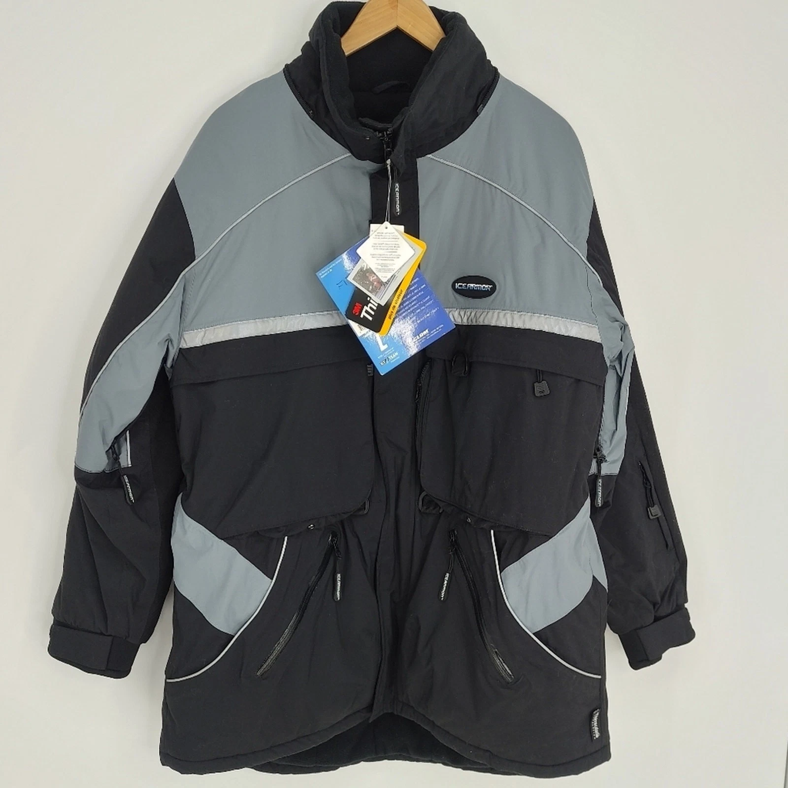 Icearmor NEW Black/Grey Insulated Windproof Waterproof Parka Coat Warm Large