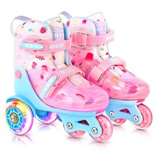 HYKID Toddler Roller Skates: 4 Sizes Adj, Light Up Wheels, Safe, Breathable