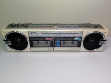 Vintage Sharp QT-77 AM/FM/SW1/SW2 Stereo Radio Dual Cassette Boombox Read Desc