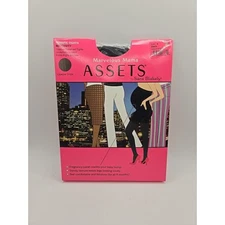 Assets by Sara Blakely Marvelous Mama Terrific Tights Black Opaque Stripe Size 4