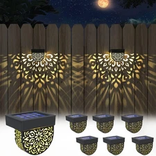 Solar Fence Lights Wall lihgts Outdoor Decorations 6 Pack Solar Step Lights O...