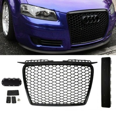 Kühlergrill Waben Grill Schwarz hochglanz passt für Audi A3 8P 03-08 auch RS3