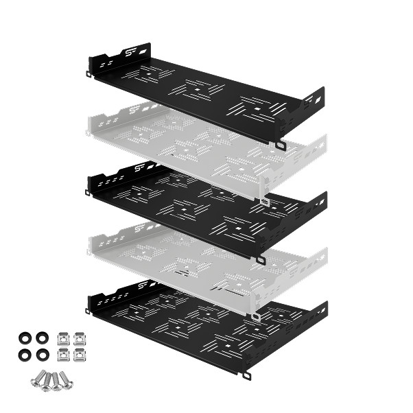 Étagère rack 19 1U en acier fixe pour optimiser le rangement des baies