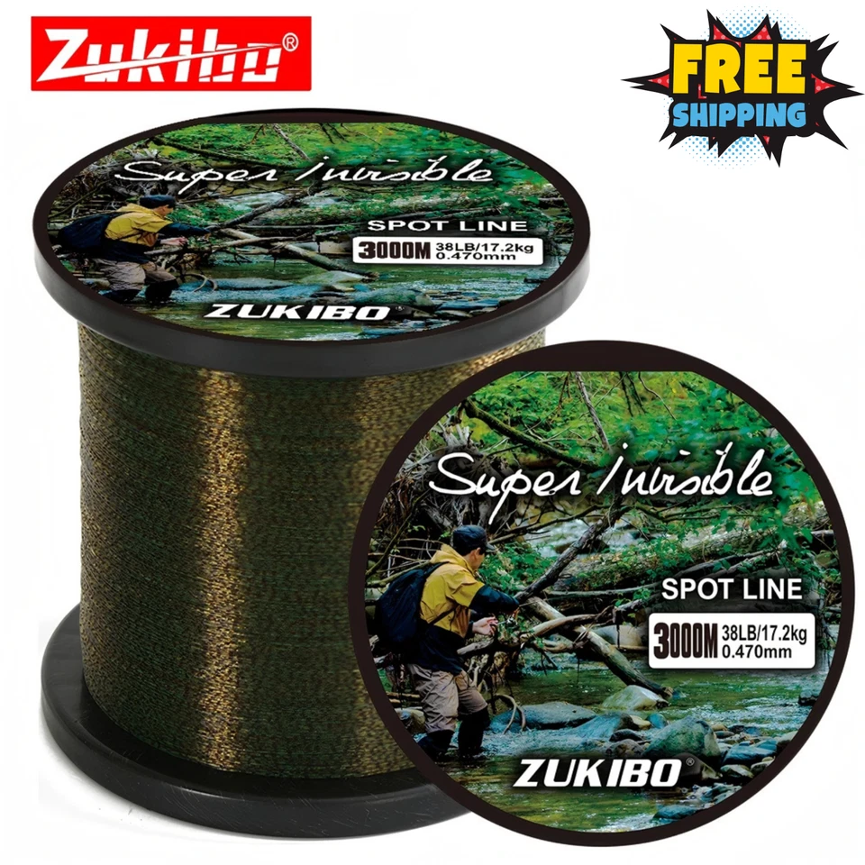 ZUKIBO 500m/2000m Invisible Spotted Angelschnur Super Strong Monofile Schnur
