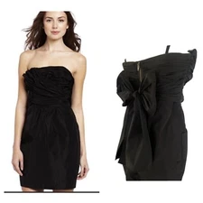 Plenty By Tracy Reece Dress 8 Coquette Strapless Black Tie Bow Back Sash NEW