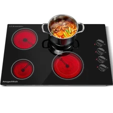 Amzgachfktch 30inch 4 Burners Built in Ceramic Cooker Cooktop,knob control,6700W