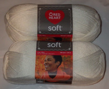Lot of 2 Skeins, Red Heart Soft Yarn, 5 oz, 256 yds, Worsted Wt. 4600 White