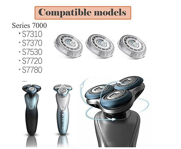 3 Blades SH70 Electric Shaver Replacement Heads for Norelco Shavers Series 7000