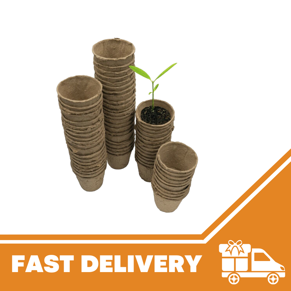 Biodegradable Plant Pots 96pcs Round Fibre Pot Gardening Seedling Nursery Cups eBay