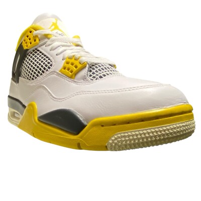 NIKE AIR JONDAN 4 RETRO WOMEN SZ 10 VIVID SULFUR WHITE YELLOW NEW