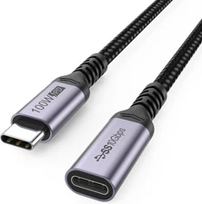 USB-C Type C Extension Cable 3/6 FT/10Gbps Male-Female 100W 5A Fast Charging PD