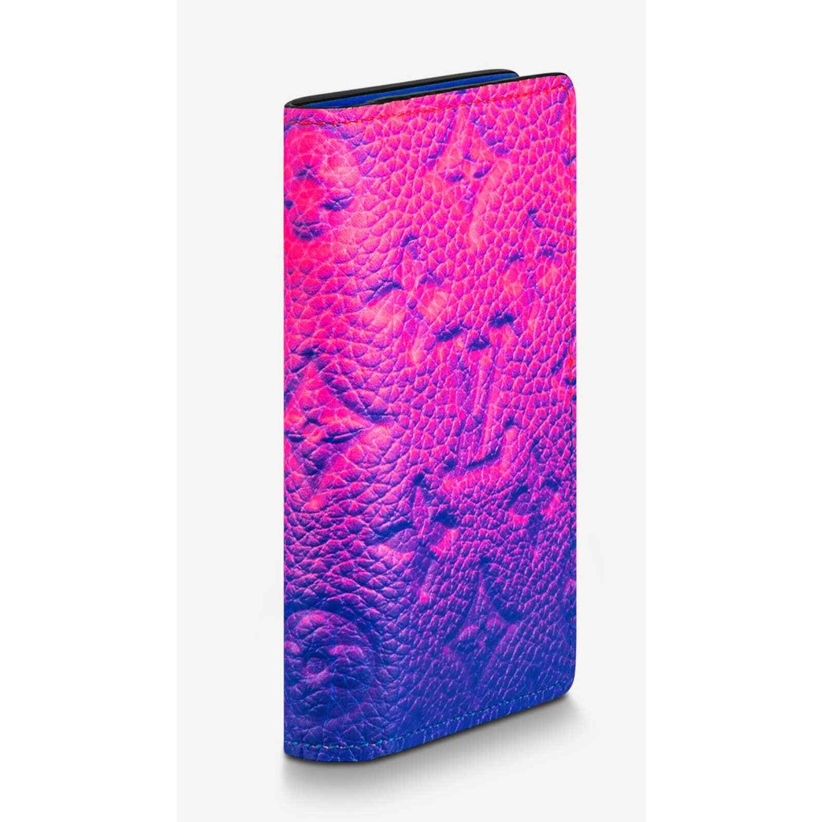 Louis Vuitton Taurillon Monogram Logo Pink Blue Ombre Pocket Organizer Wallet image 5