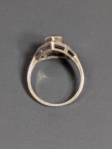 Vintage FAS 925 Sterling Silver Garnet Marcasite Ring Size 6.75 - Picture 4 of 24