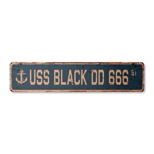 USS BLACK DD 666 Vintage Street Sign us navy ship veteran sailor rustic gift