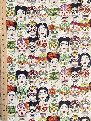 Frida Gotas de Amor Alexander Henry Fabric Day of dead, 100% premium cotton BTY