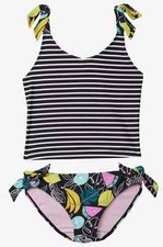 Volcom Kids Juiced Black Two-Piece Swim Tankini Set 12 L92454